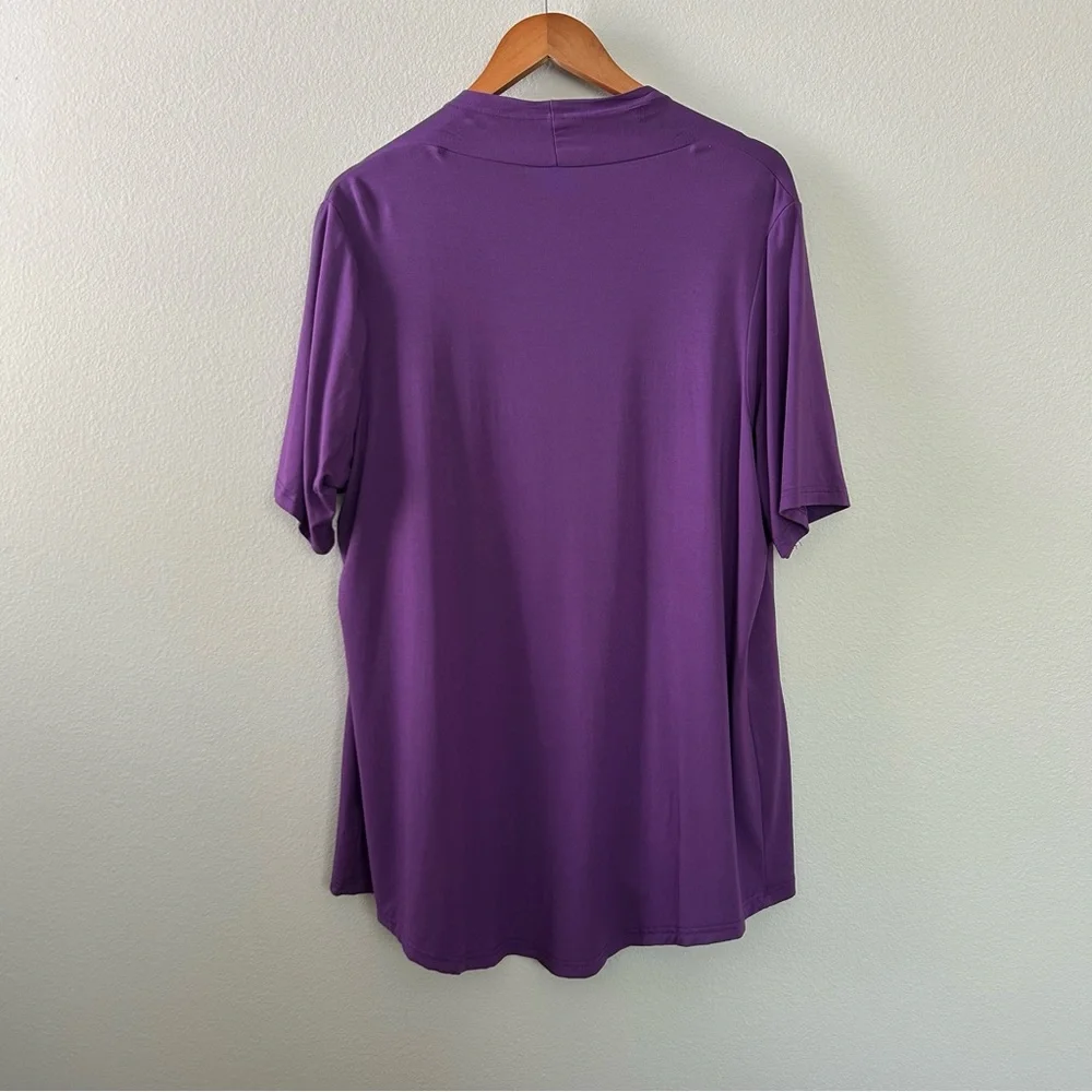 Purple Soft Cozy Open Front Cardigan - Picture 2 of 6